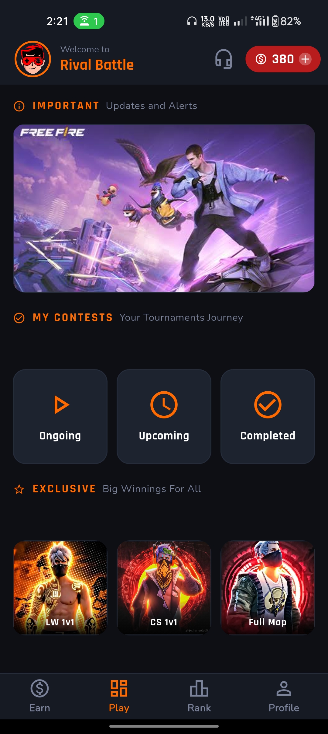 Rival Battle App Screenshot