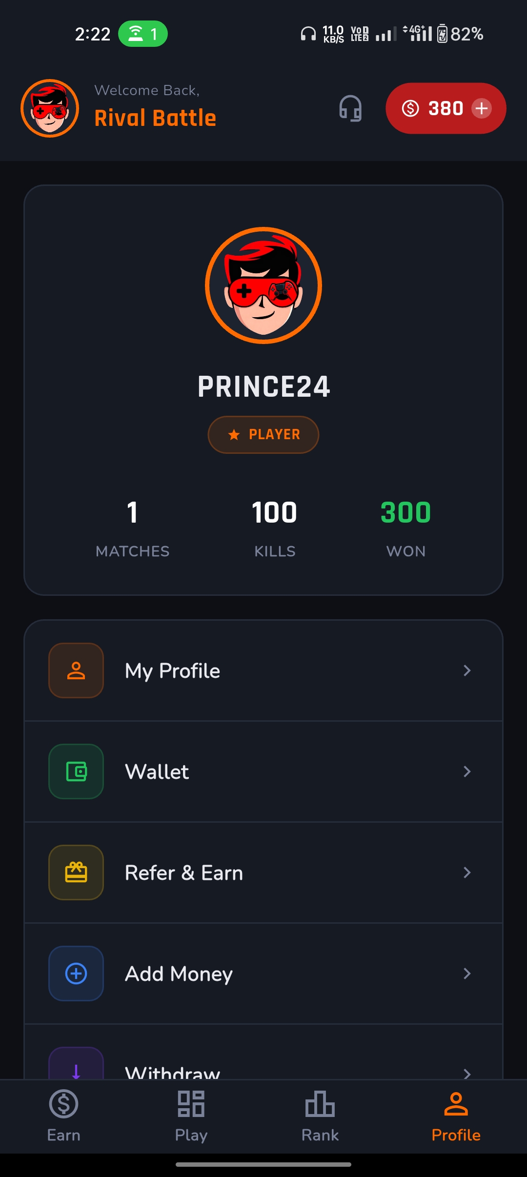 Rival Battle App Screenshot
